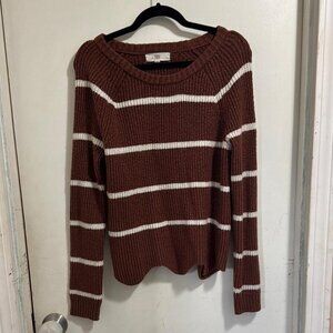 Women's Brown and White Jumper